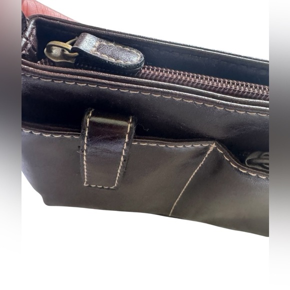 Unbranded faux Leather Y2K 2000s Style Chocolate Brown Zip Closure Wristlet - Picture 9 of 9